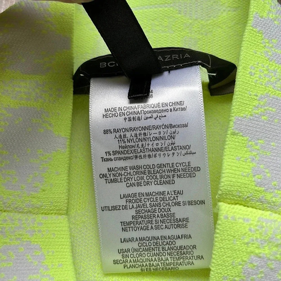 BCBG MAXAZRIA - Simone Ikat Power Skirt (Neon Yellow Combo) size small NWOT - Picture 7 of 12